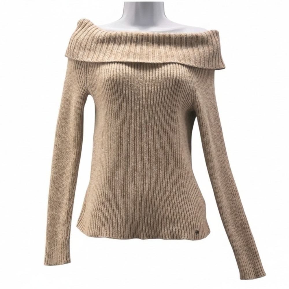 Hollister Y2K Off The Shoulder Sweater Cream‎ Small